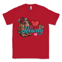 Red valentines day howdy and boots Classic Tee - AdoDesignShop