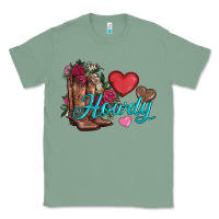 Sage valentines day howdy and boots Classic Tee - AdoDesignShop
