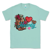 Seafoam valentines day howdy and boots Classic Tee - AdoDesignShop