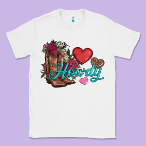Valentines Day Howdy And Boots Classic Tee Designed By Adodesignshop