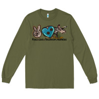 Army Green peace love triceratops horridus Long Sleeve Tee - LillyAllenDesigns