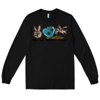 Black peace love triceratops horridus Long Sleeve Tee - LillyAllenDesigns