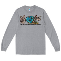 Heather Grey peace love triceratops horridus Long Sleeve Tee - LillyAllenDesigns