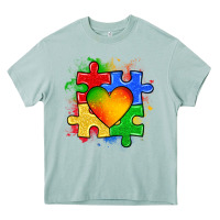 Arona autism puzzle pieces heart Heavy Core Tee - Zillion Design Studio