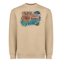 Mushroom Leopard Wood Cowhide Pattern Mixed Western Frame Heavyweight Sweatshirt - Bettercallsaul