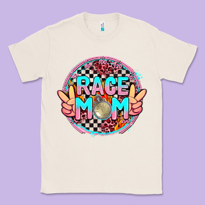 Race Mom With Leopard And Peace Hand Classic Tee Designed By Adodesignshop