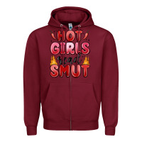Burgundy hot girls read smut Zipper Hoodie - MaliasSmallBusiness
