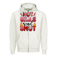 Oatmeal Heather hot girls read smut Zipper Hoodie - MaliasSmallBusiness