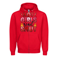 Red hot girls read smut Zipper Hoodie - MaliasSmallBusiness