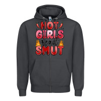 Smoke hot girls read smut Zipper Hoodie - MaliasSmallBusiness