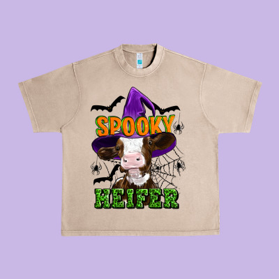 Spooky Heifer Halloween Urban Heavy Tee Designed By Artiststas