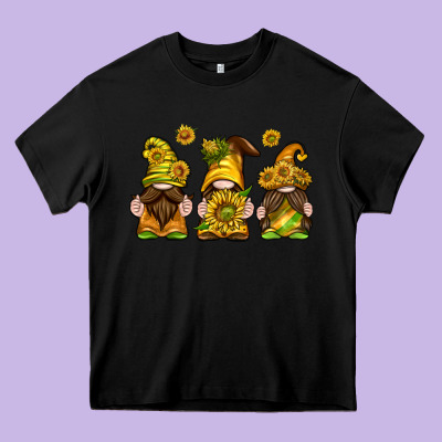 Sunflower Gnomies Heavy Core Tee Designed By Texasbilliewilder