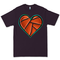 Plum basketball heart Premium Tee - texasbilliewilder