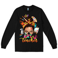 Black art teacher messy bun Long Sleeve Tee - NancyCooperArtShop
