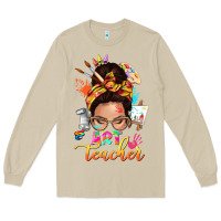 Mushroom art teacher messy bun Long Sleeve Tee - NancyCooperArtShop
