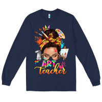 Navy art teacher messy bun Long Sleeve Tee - NancyCooperArtShop