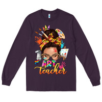 Plum art teacher messy bun Long Sleeve Tee - NancyCooperArtShop