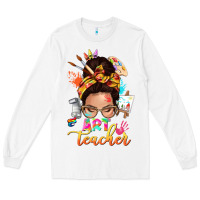 White art teacher messy bun Long Sleeve Tee - NancyCooperArtShop