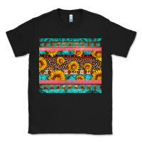 Black western sunflowers turquoise Classic Tee - Artiststas