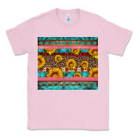 Bubblegum Pink western sunflowers turquoise Classic Tee - Artiststas