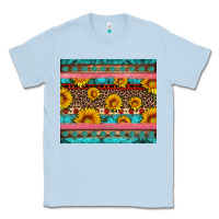 Dusty Blue western sunflowers turquoise Classic Tee - Artiststas