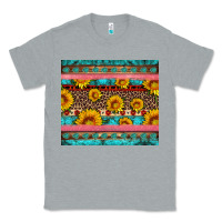 Heather Grey western sunflowers turquoise Classic Tee - Artiststas