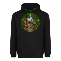 Black deer christmas Heavyweight Hoodie - BundleAndBundleShop