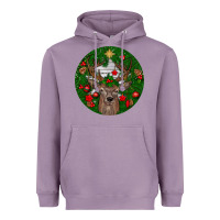 Lavender deer christmas Heavyweight Hoodie - BundleAndBundleShop