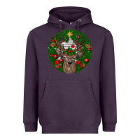 Plum deer christmas Heavyweight Hoodie - BundleAndBundleShop