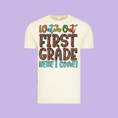 Watch Out First Grade Here I Come! Vintage Tee Designed By Jahusdesignshop