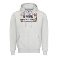 Dove Grey hello im mentally at the bookstore Zipper Hoodie - MaliasSmallBusiness