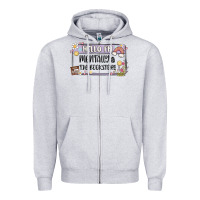 Heather Grey hello im mentally at the bookstore Zipper Hoodie - MaliasSmallBusiness