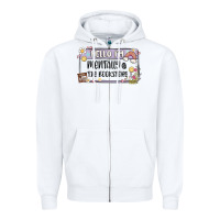 White hello im mentally at the bookstore Zipper Hoodie - MaliasSmallBusiness