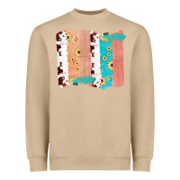 Mushroom Western Cowhide Sunflower Jute Glitter Farm Life Brush Stroke Heavyweight Sweatshirt - Bettercallsaul