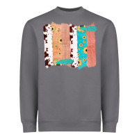 Storm Western Cowhide Sunflower Jute Glitter Farm Life Brush Stroke Heavyweight Sweatshirt - Bettercallsaul