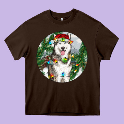 Husky And Farm Ornament Heavy Core Tee Designed By Ranaportraitstore