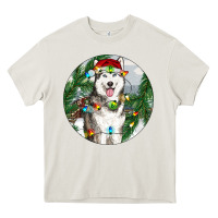 Cream husky and farm ornament Heavy Core Tee - RanaPortraitStore
