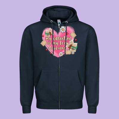 My Valentine Is My Look Boyfriend Zipper Hoodie Designed By Maliassmallbusiness