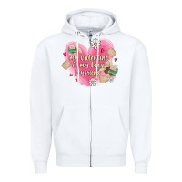 White my valentine is my look boyfriend Zipper Hoodie - MaliasSmallBusiness