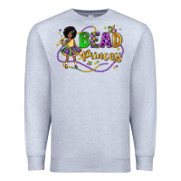 Heather Grey bead princess mardi gras Premium Sweatshirt - LillyAllenDesigns