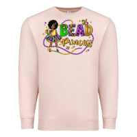 Pale Pink bead princess mardi gras Premium Sweatshirt - LillyAllenDesigns