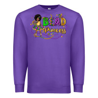 Purple bead princess mardi gras Premium Sweatshirt - LillyAllenDesigns