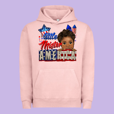 Little Mister America Black Boy Urban Hoodie Designed By Cowgirlartshop