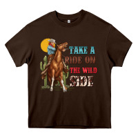 Chocolate Brown take a ride on the wild side with rodeo Heavy Core Tee - texasbilliewilder