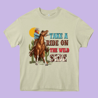 Take A Ride On The Wild Side With Rodeo Heavy Core Tee Designed By Texasbilliewilder