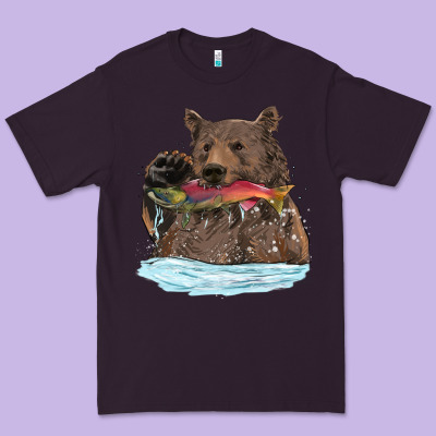 Premium Tee mama bear haunting fish