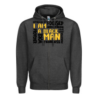 Charcoal Heather i am a black man Zipper Hoodie - MaliasSmallBusiness