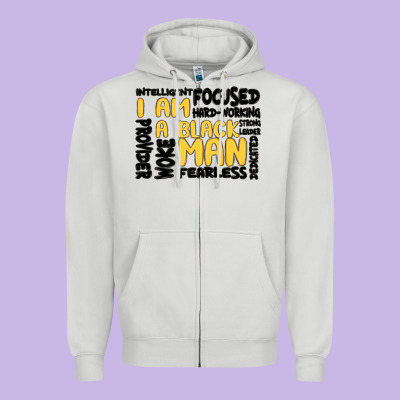 I Am A Black Man Zipper Hoodie Designed By Maliassmallbusiness