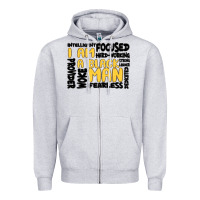 Heather Grey i am a black man Zipper Hoodie - MaliasSmallBusiness