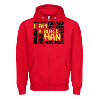 Red i am a black man Zipper Hoodie - MaliasSmallBusiness